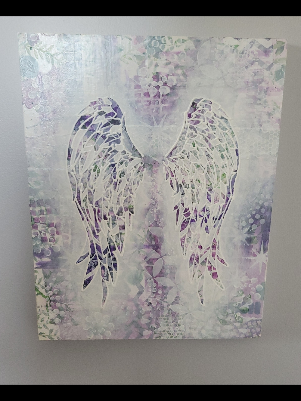 Pastel Purple Angel Wings Wall Art Canvas - Home Wall Decor